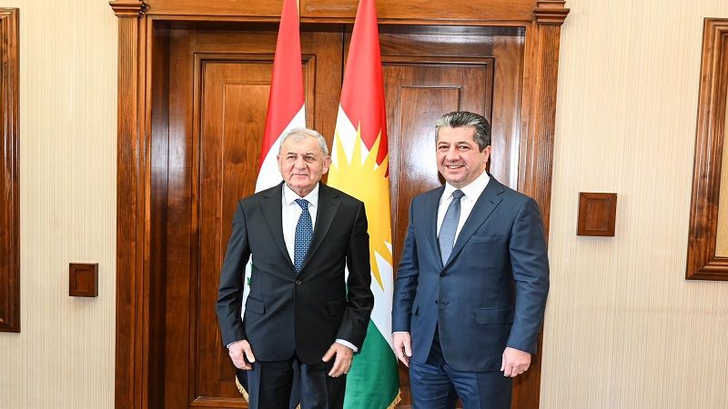 سەرۆک وەزیرانى هەرێمى کوردستان و سەرۆک کۆمارى عێراق کۆبوونەوە